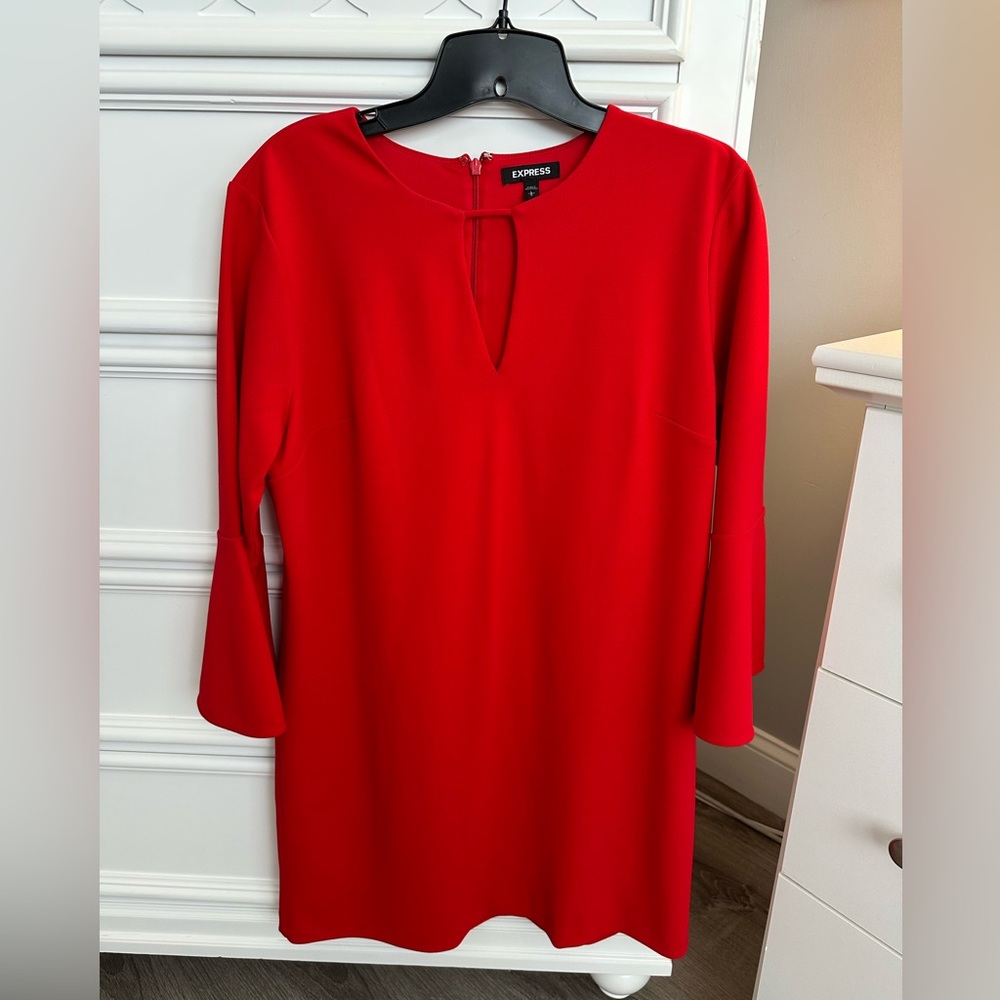 Express Women’s Red Dress Long Sleeve - Size L